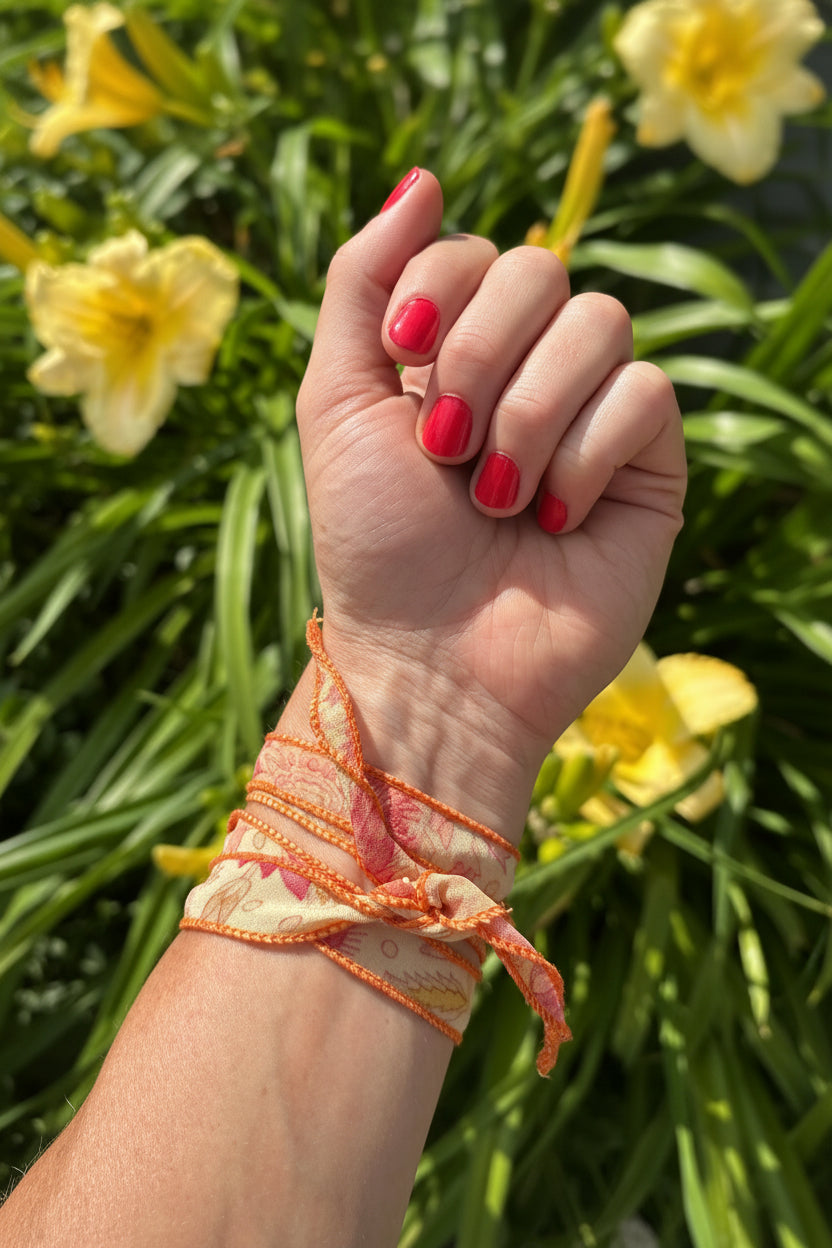 Silk wrap bracelets