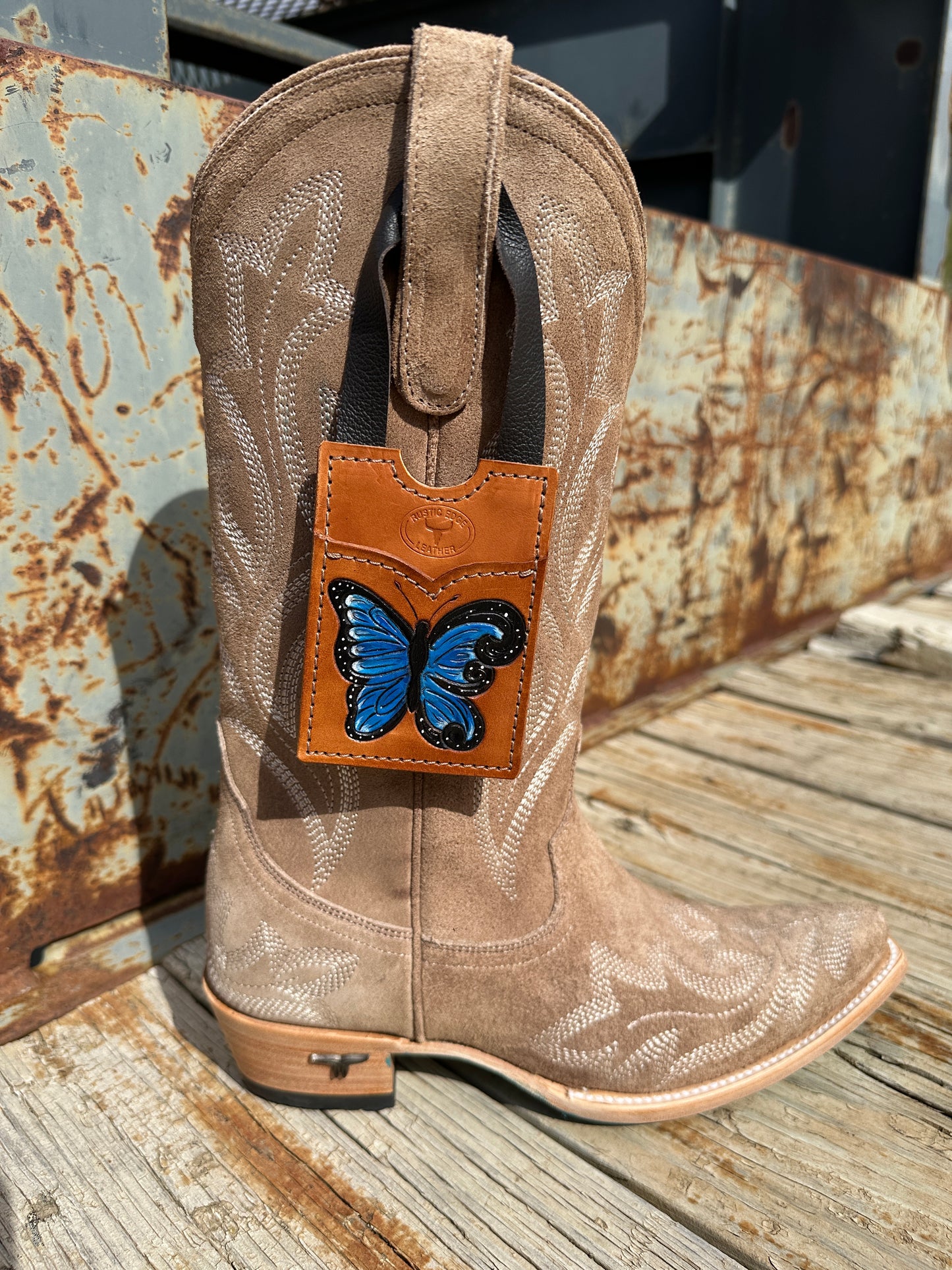 Tooled Leather Boot Wallet