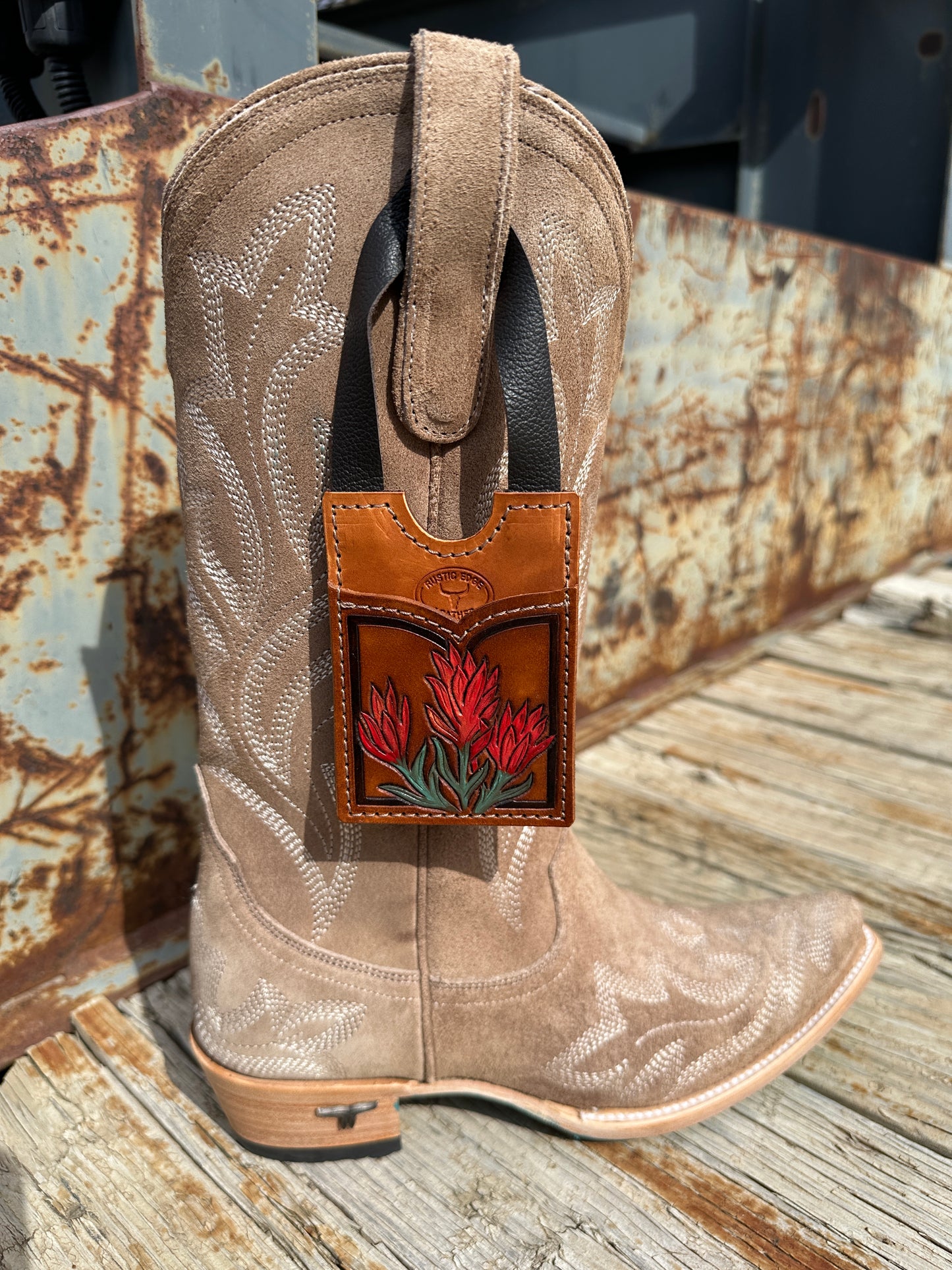 Tooled Leather Boot Wallet