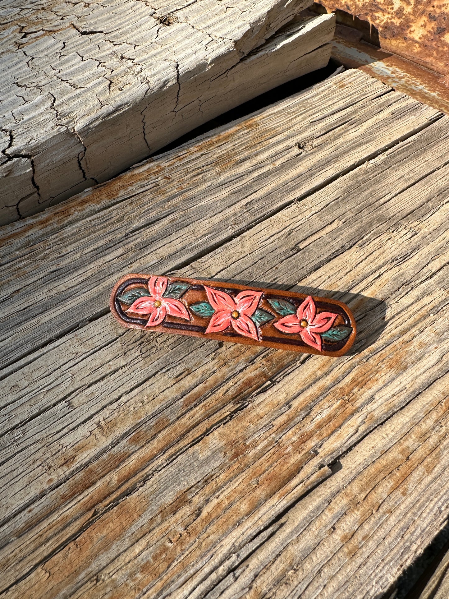 Leather Hair Barrettes