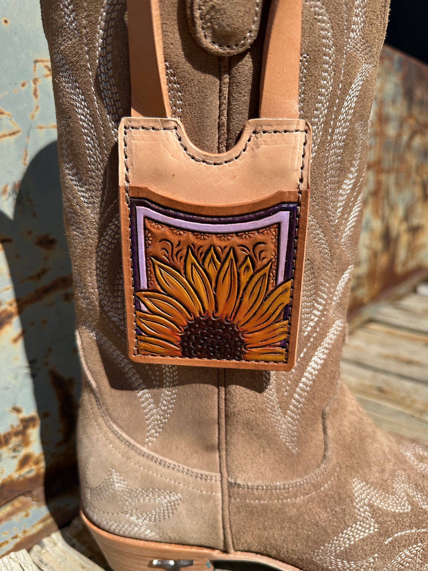 Tooled Leather Boot Wallet