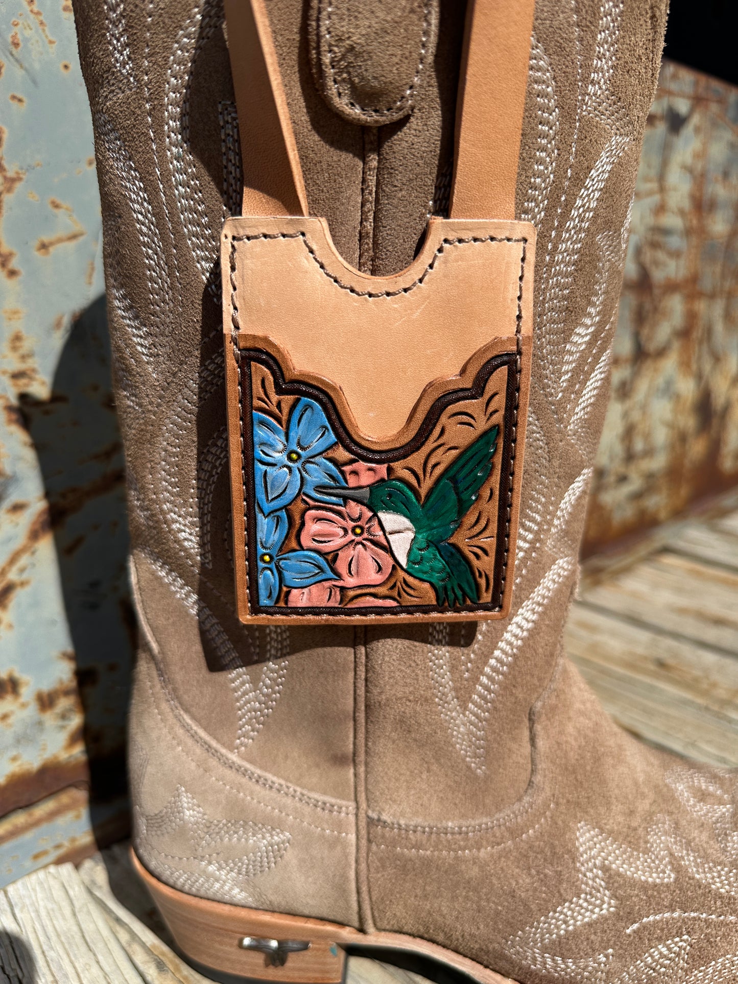 Tooled Leather Boot Wallet