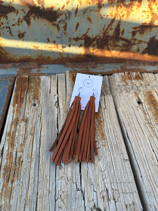 Leather Fringe Earrings