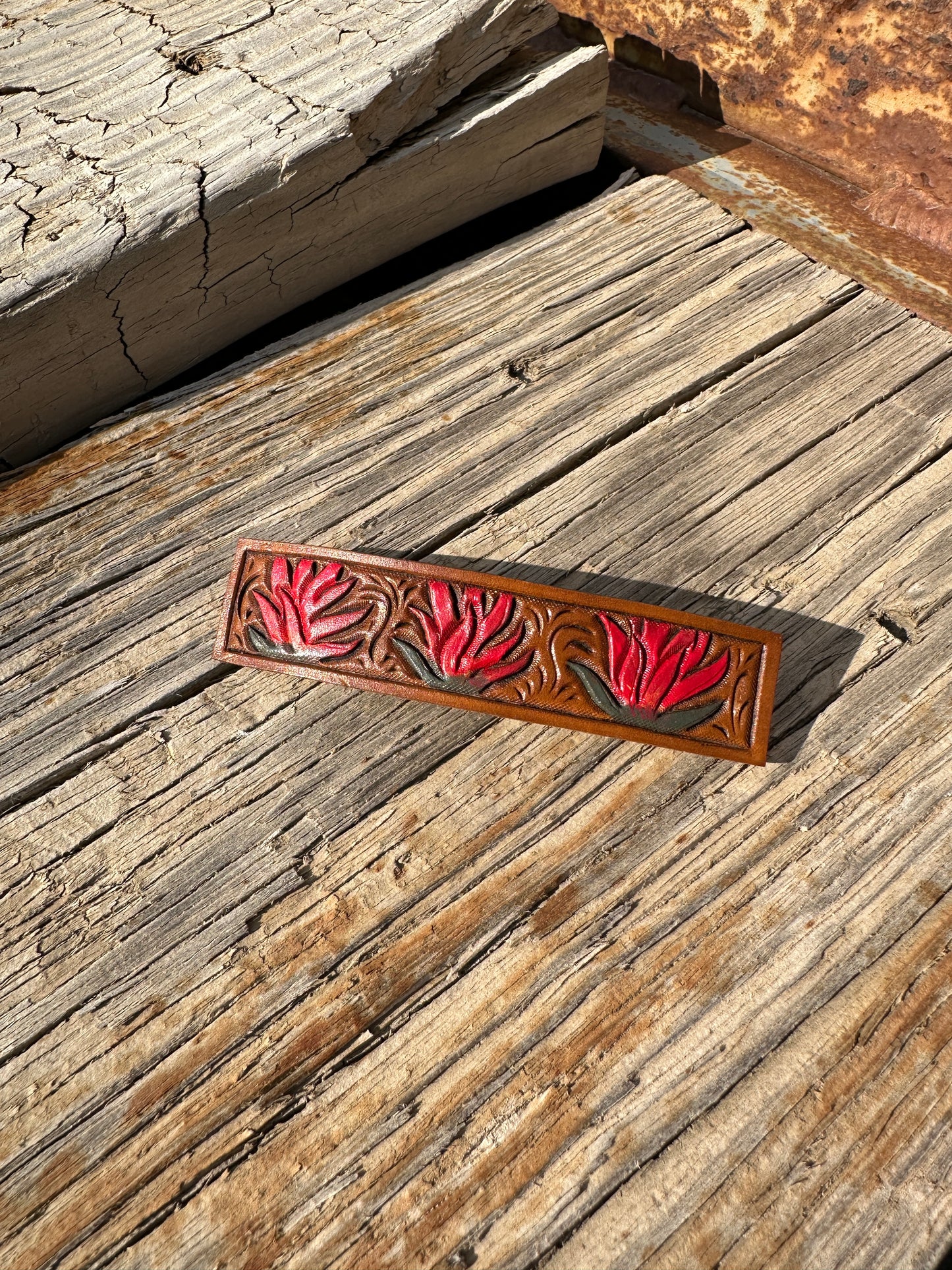 Leather Hair Barrettes