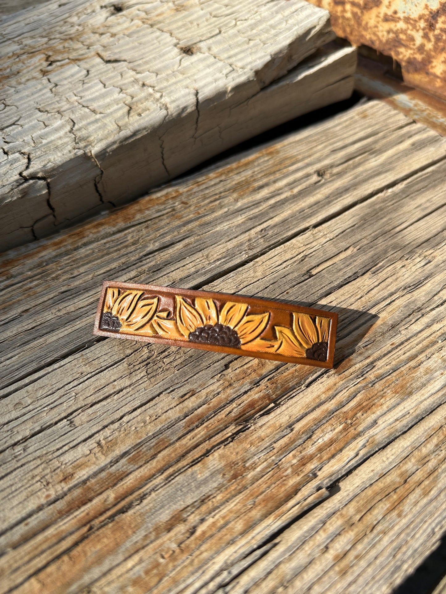 Leather Hair Barrettes