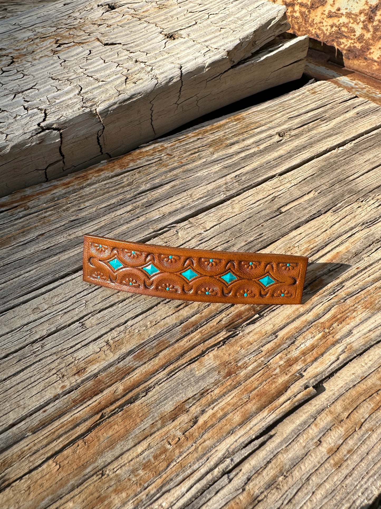 Leather Hair Barrettes