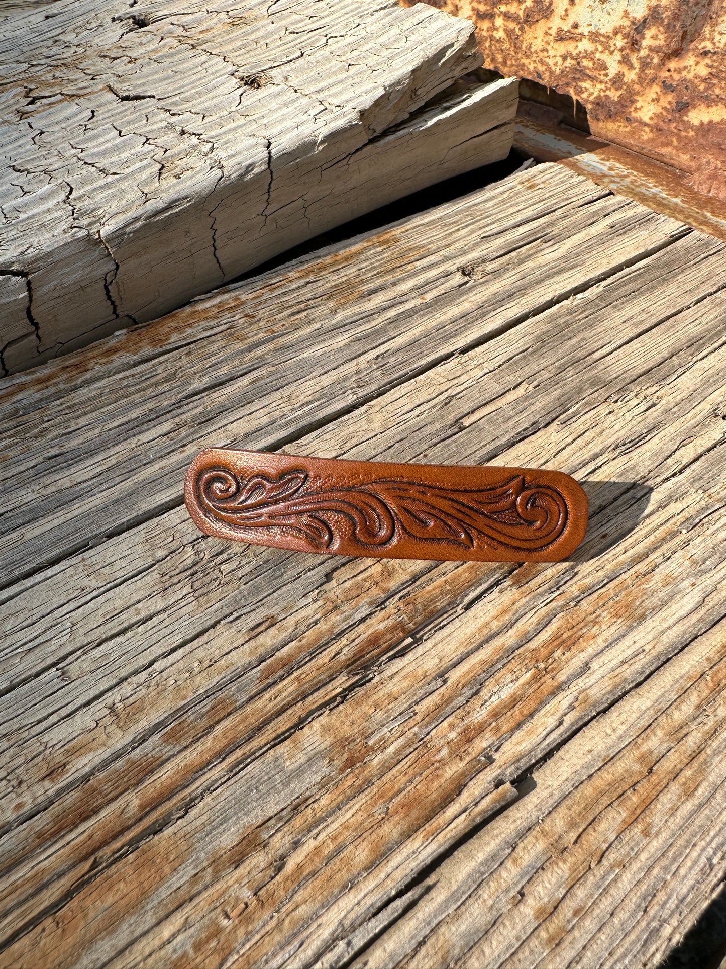 Leather Hair Barrettes