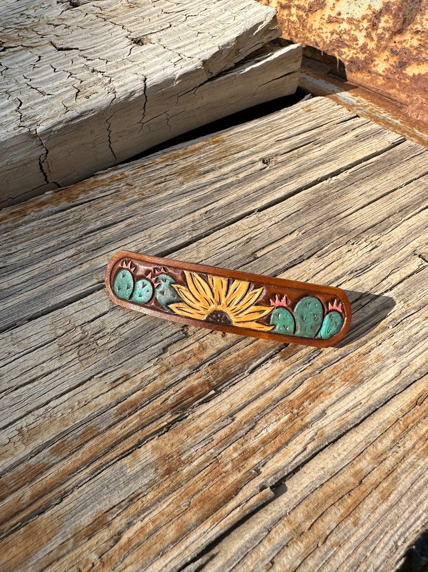 Leather Hair Barrettes