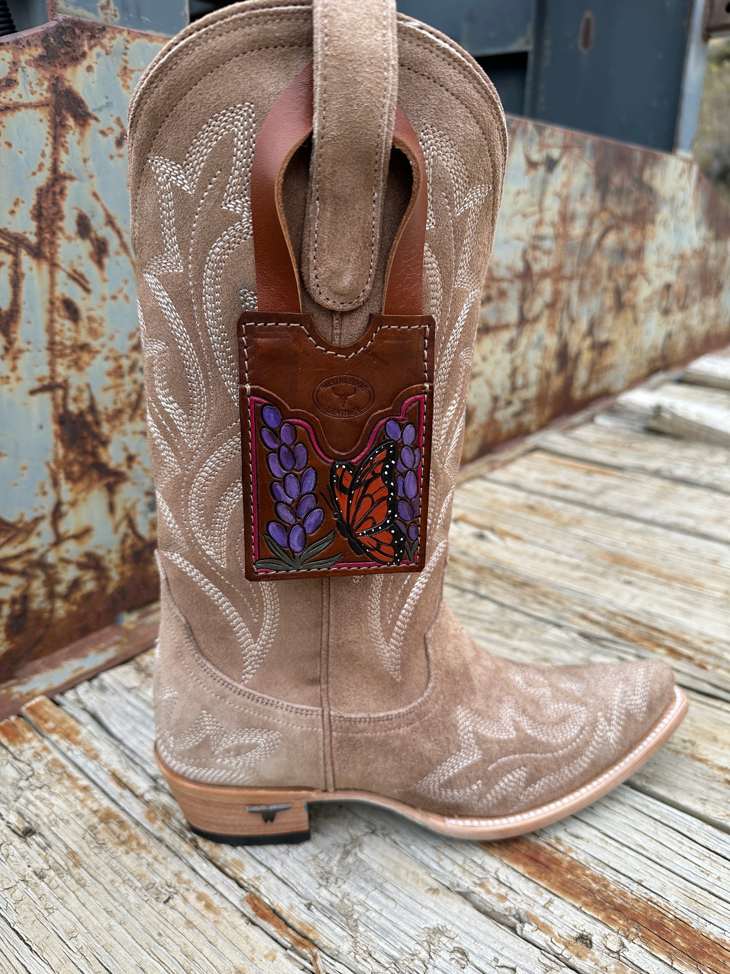 Tooled Leather Boot Wallet