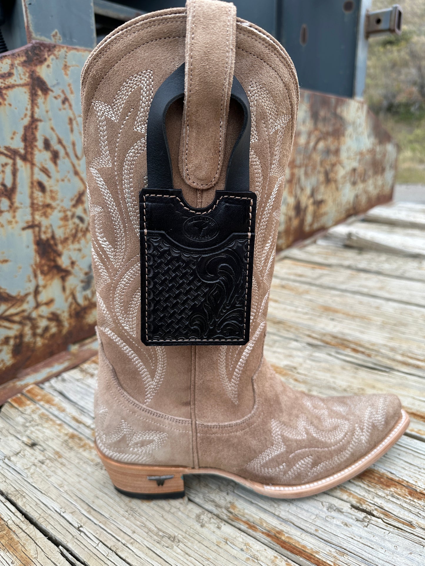 Tooled Leather Boot Wallet