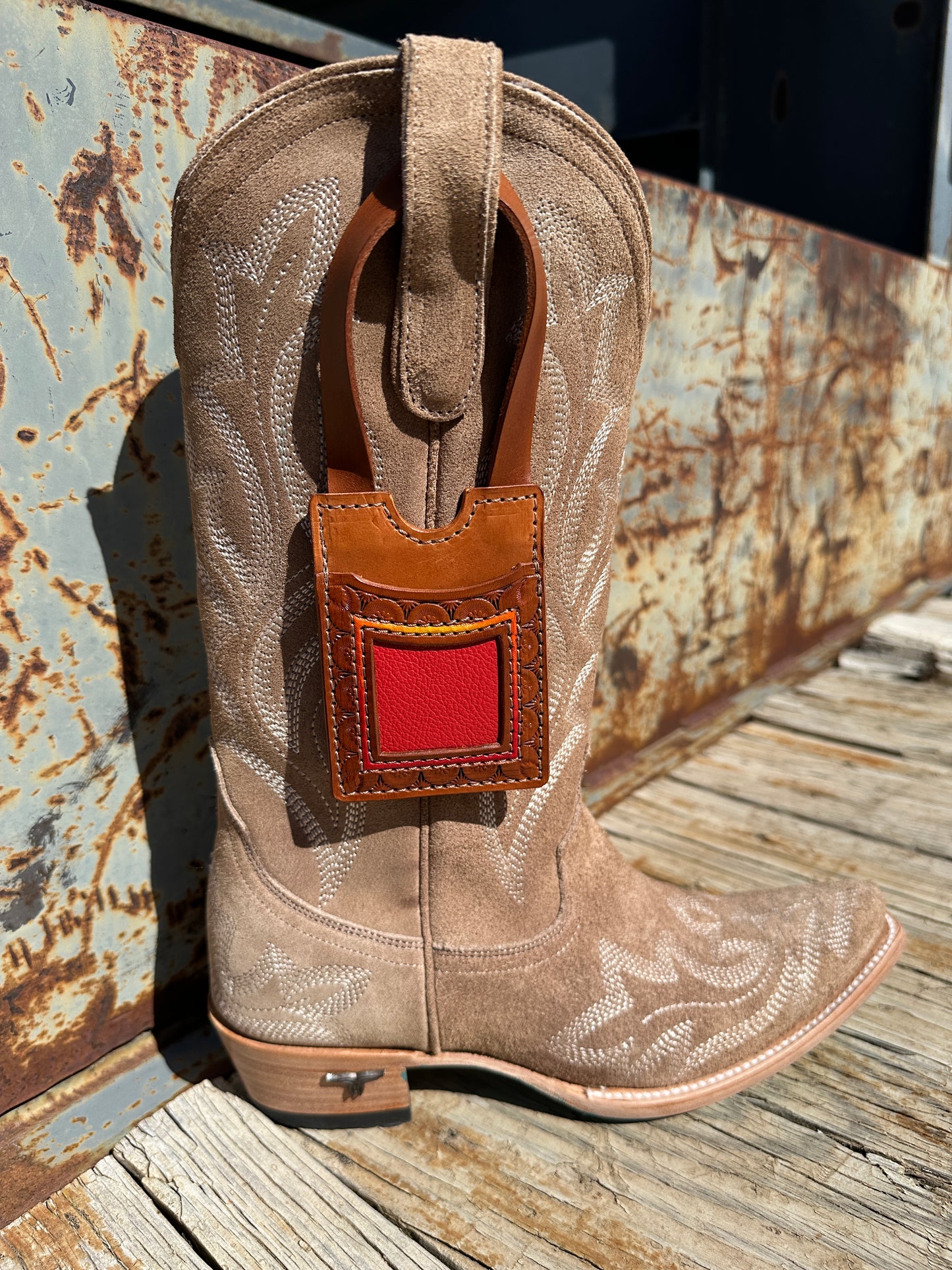 Tooled Leather Boot Wallet
