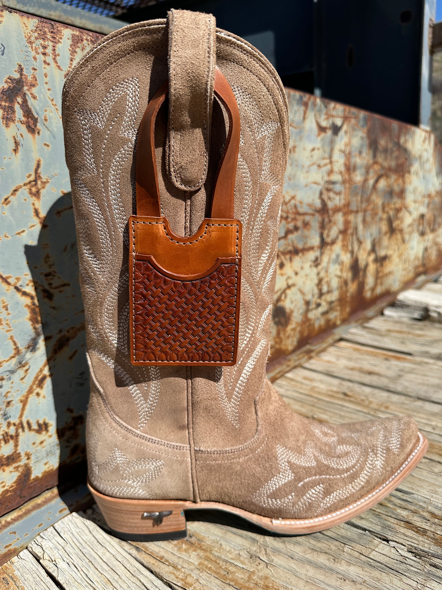 Tooled Leather Boot Wallet