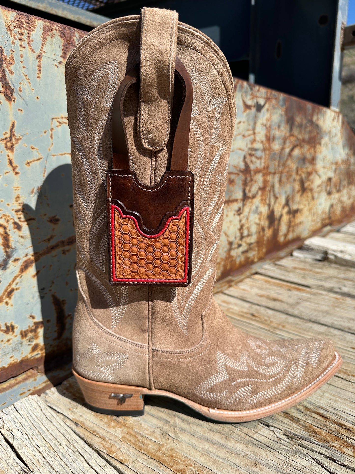 Tooled Leather Boot Wallet