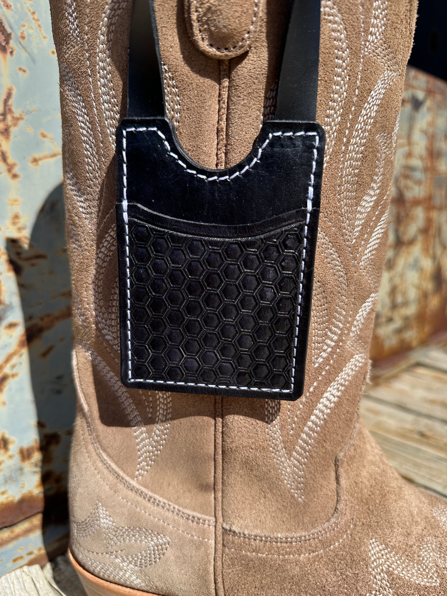 Tooled Leather Boot Wallet