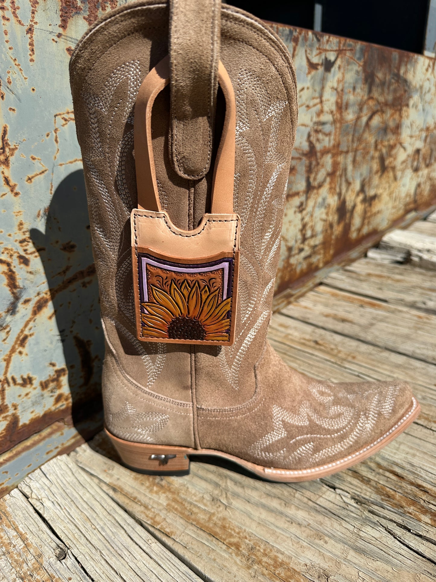 Tooled Leather Boot Wallet