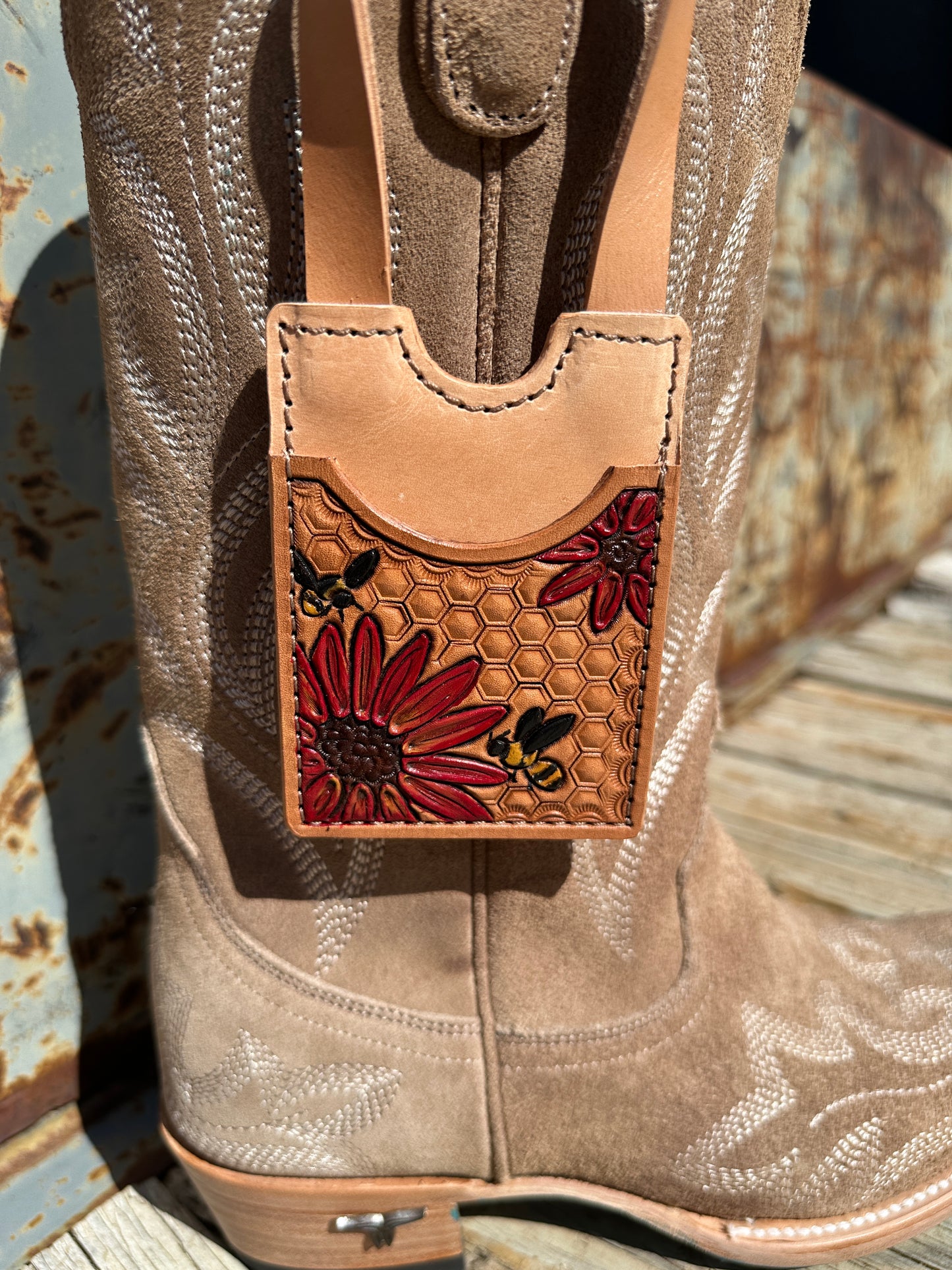 Tooled Leather Boot Wallet