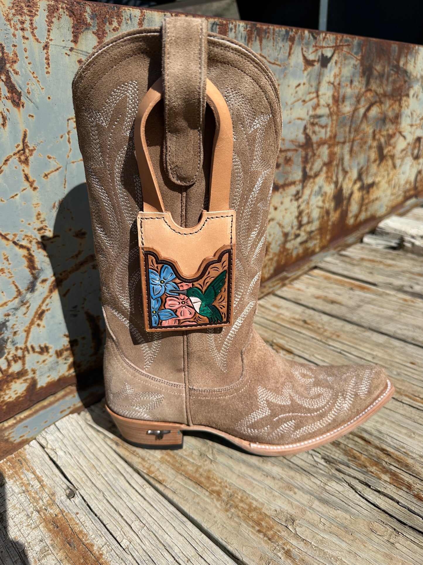 Tooled Leather Boot Wallet
