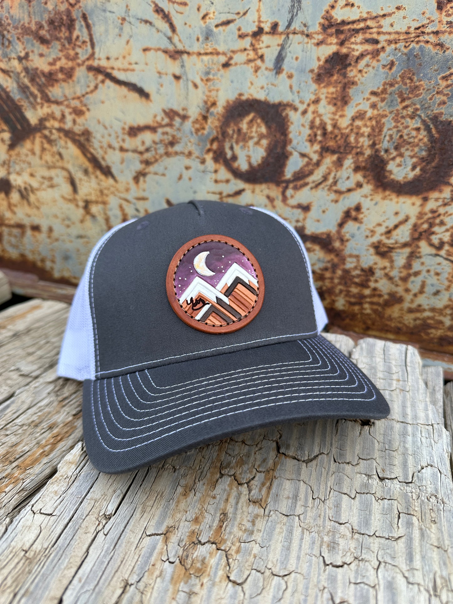 Em Designs Leather Patch Cap